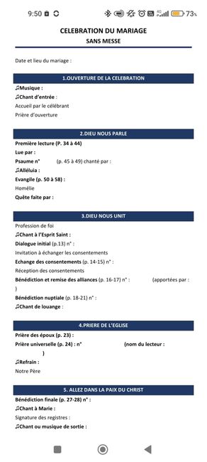 Contenu d'une bénédiction catholique - 1