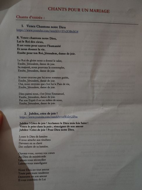 Contenu d'une bénédiction catholique - 1