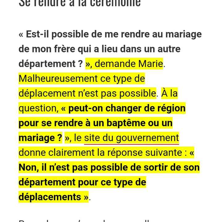 Maruage le 17 avril et repas chez soi est ce autorise3? - 1