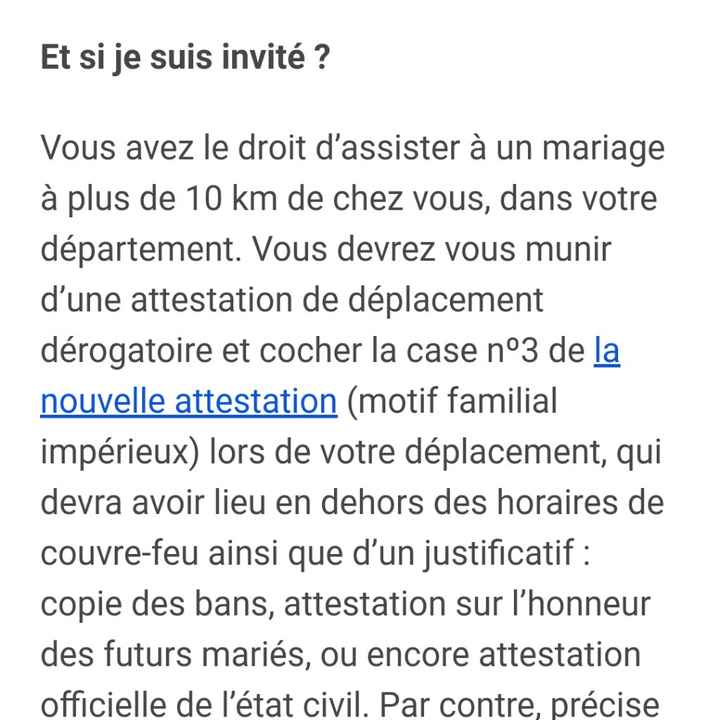Maruage le 17 avril et repas chez soi est ce autorise3? - 1