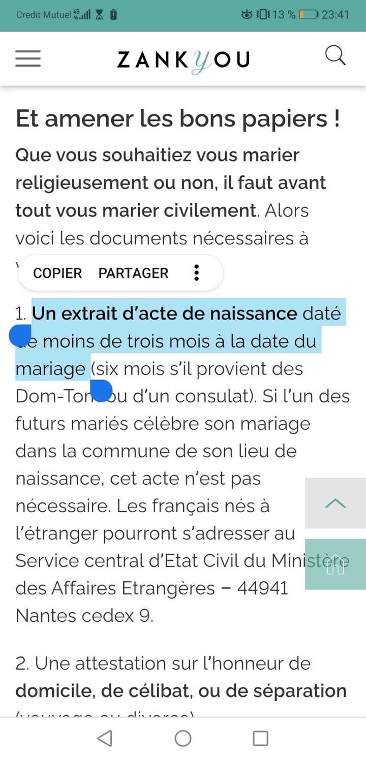 Dossier de mariage et bail de location - 1
