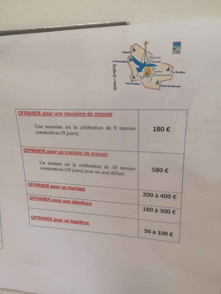 Offrande mariage religieux - 1