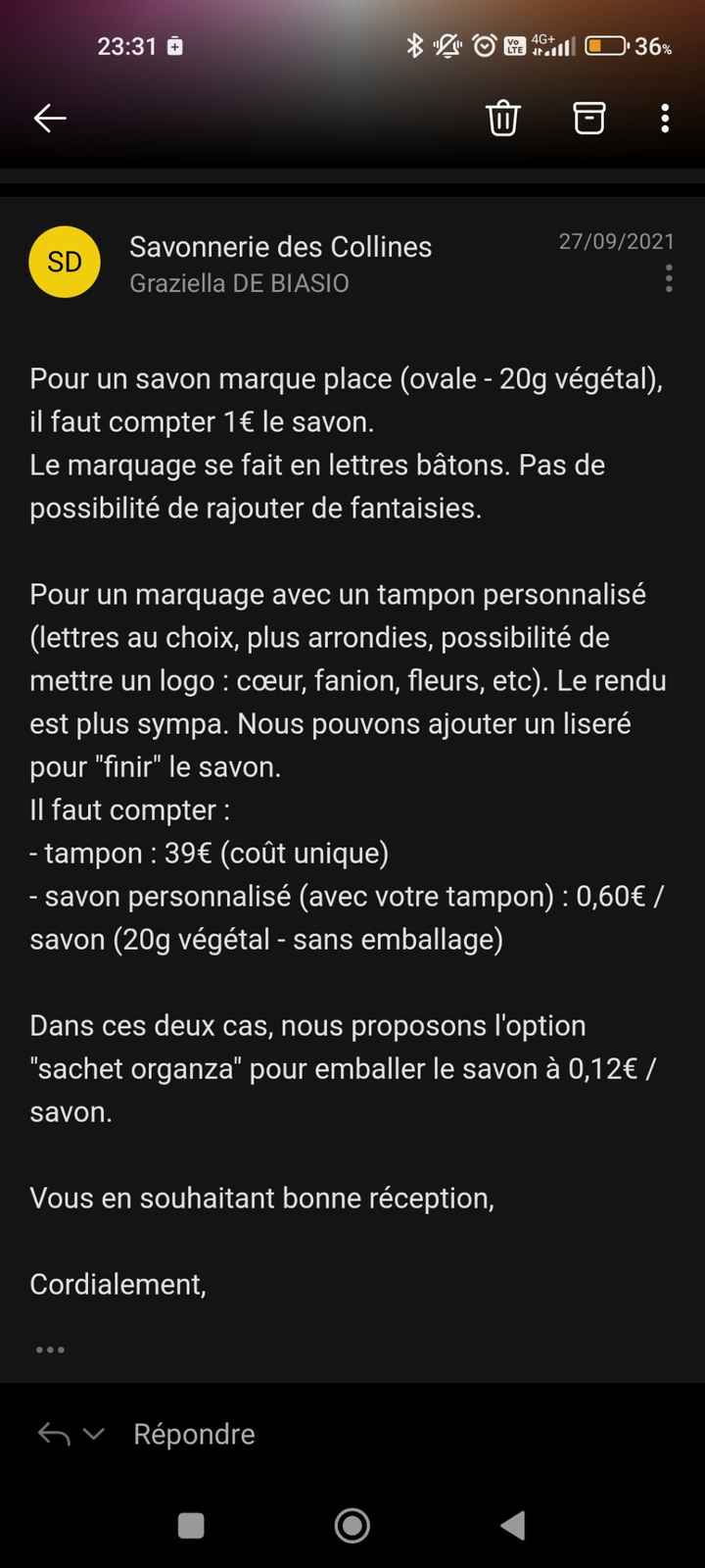 Cadeaux pour les invités - 2