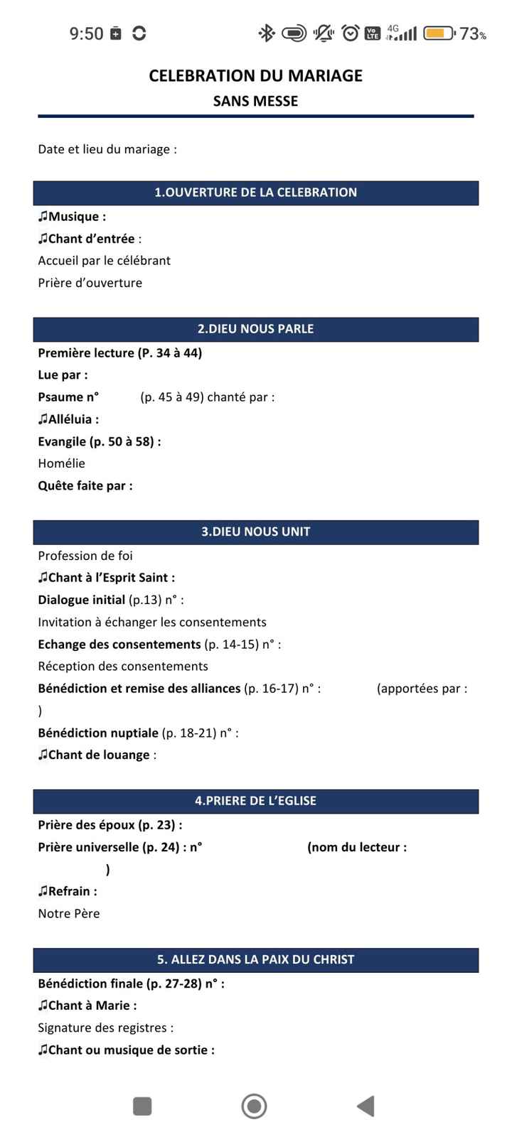 Aide pour livret de messe - 1