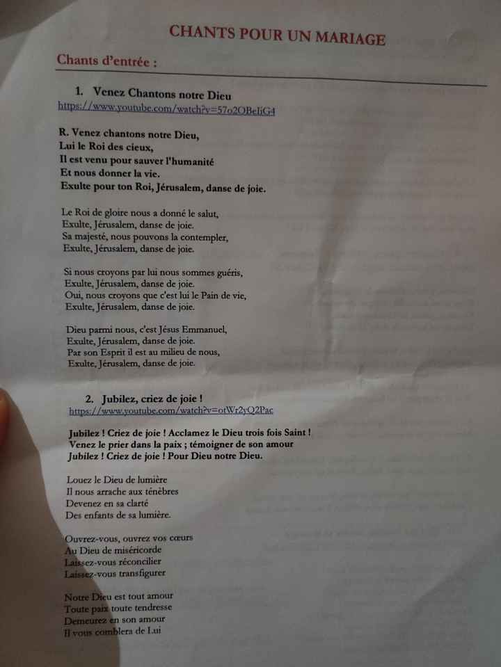 Contenu d'une bénédiction catholique - 1