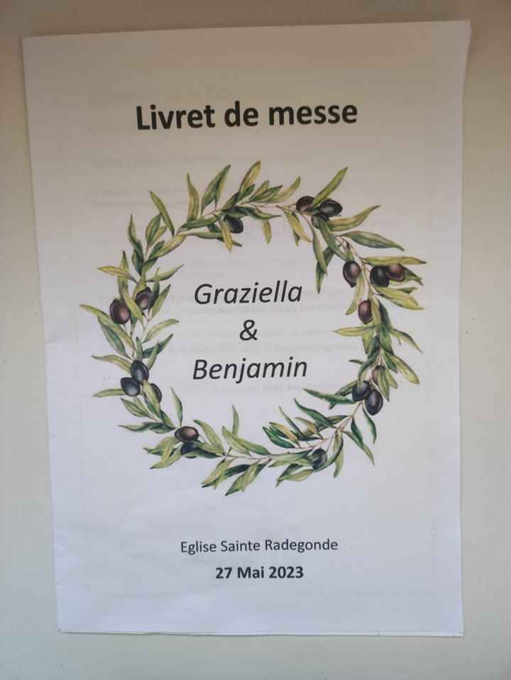 Livret d'église ( bénédiction) - 1