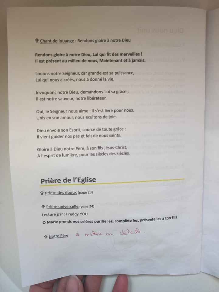 Livret d'église ( bénédiction) - 6
