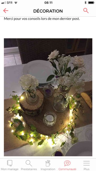 Decoration de table ronde champetre, bohème - 1