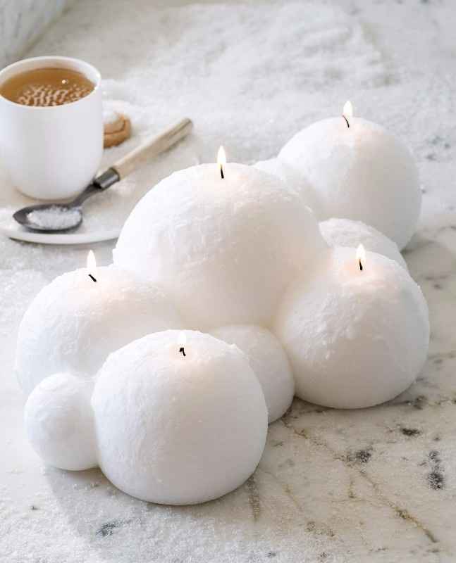 Bougie Mariage thème neige 