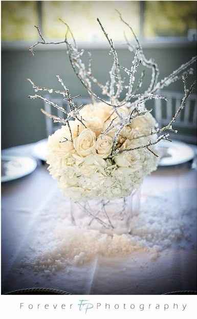 Centre de table Mariage thème neige 