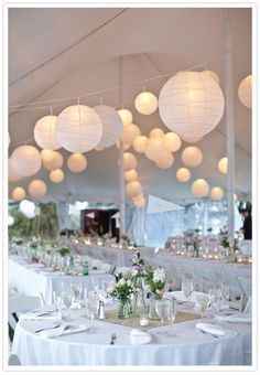 Plafond en lanterne Mariage thème Neige 