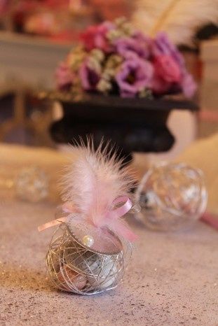 Mariage thème bulles et plumes