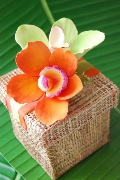 Boite à dragée Tahiti chic