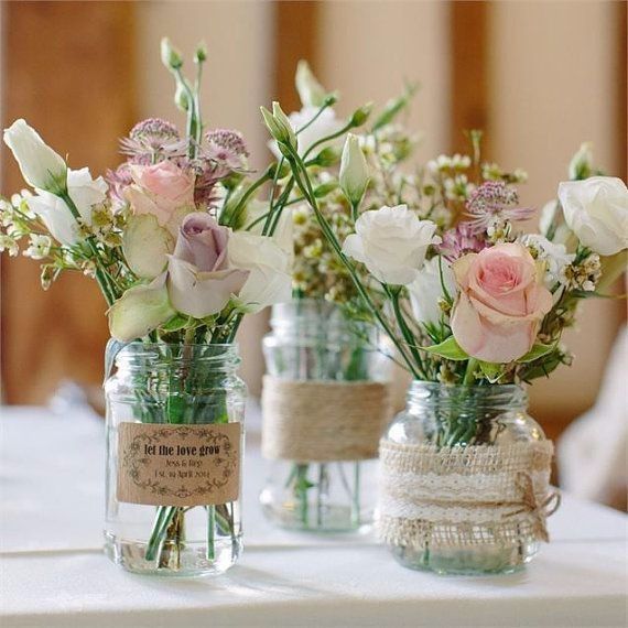 pot de fleur toile de jute et étiquette 