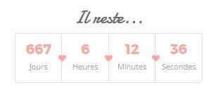 Il reste 667 jours avant notre mariage