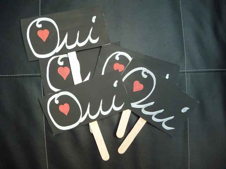 Petites pancartes pour le moment du oui !