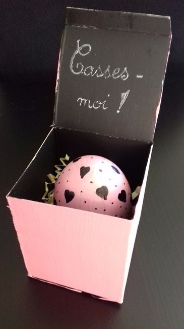 Oeuf dans sa boite cadeau