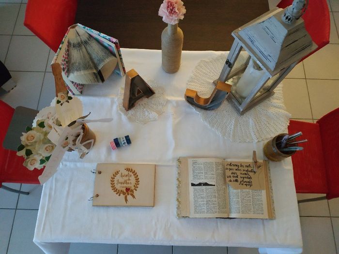 Décoration de table du livre d'or