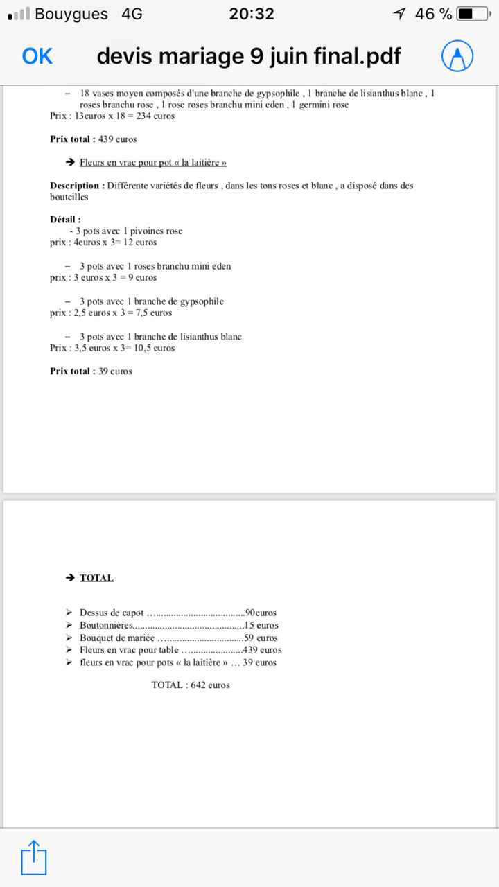 Devis fleuriste - 2
