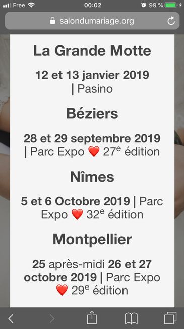 Date salon du mariage (gard/hérault) - 1