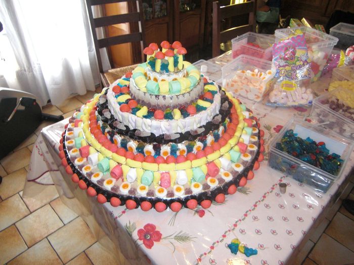 Pièce montée en bonbons