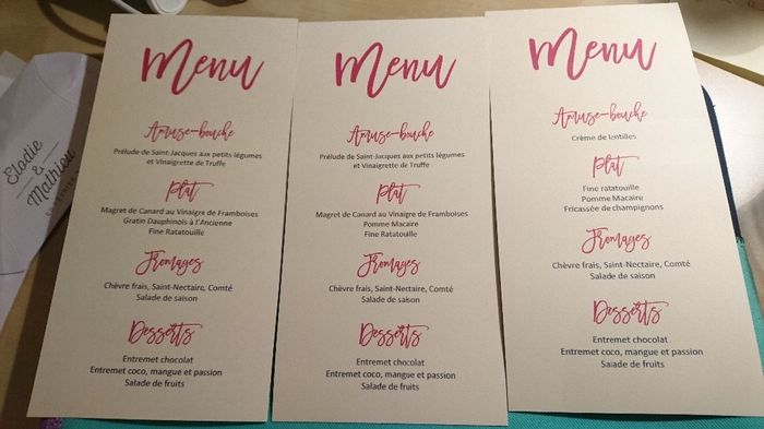 nos menus