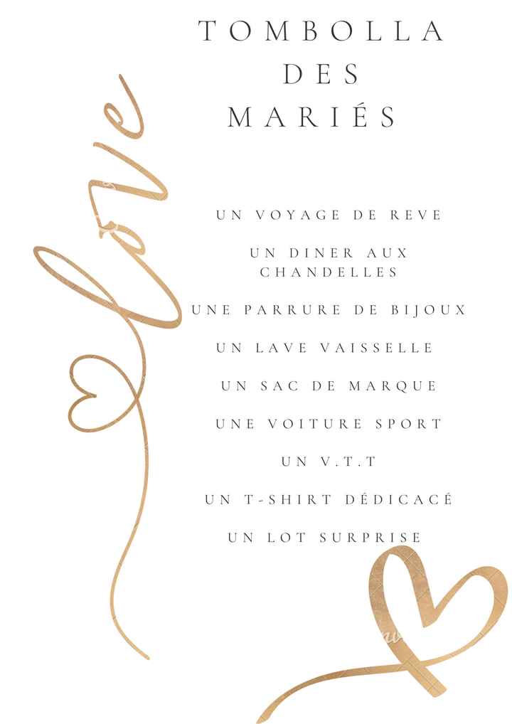 Tombola des mariés - 1