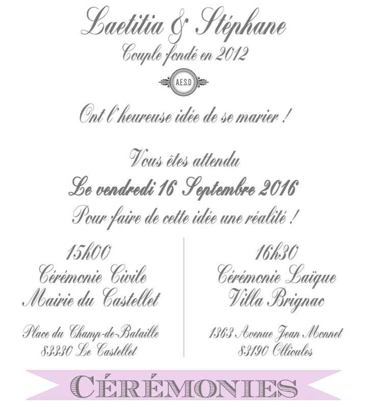 Voici nos faire parts thème dolce vita - 4