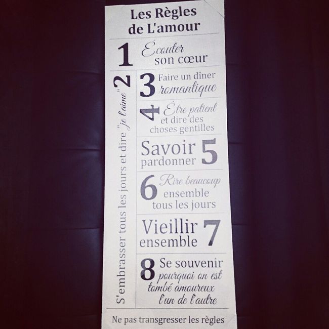 Cadre sur les règles de l'amour - 1