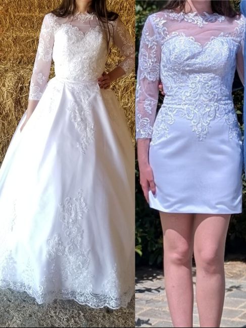 Pour celles qui ont fait tout le jour même. En petit comité la mairie, puis gros comité l'église, avez vous gardez la même robe pour les deux cérémoni 1