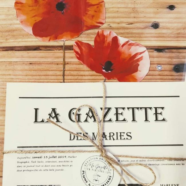 Gazette de mariés avis plume et coquelicots 3