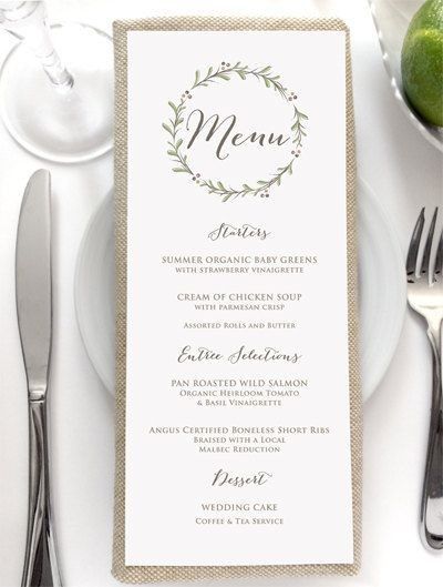 menu mariage