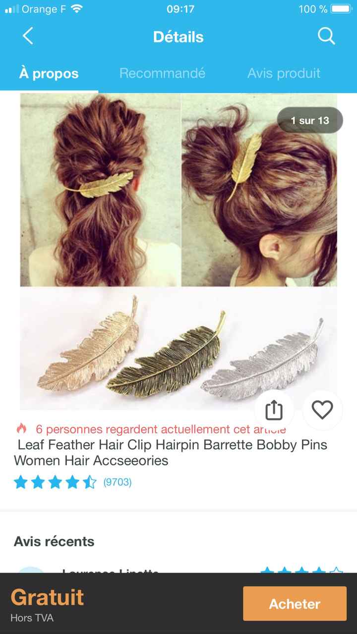  Les bijoux de cheveux style feuillage - 1