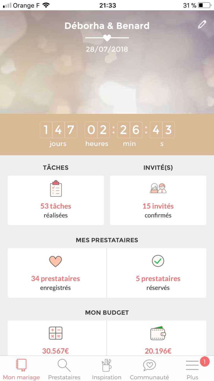 Où en sont vos compteurs Mariages.net ? - 1