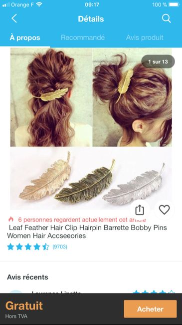  Les bijoux de cheveux style feuillage - 1