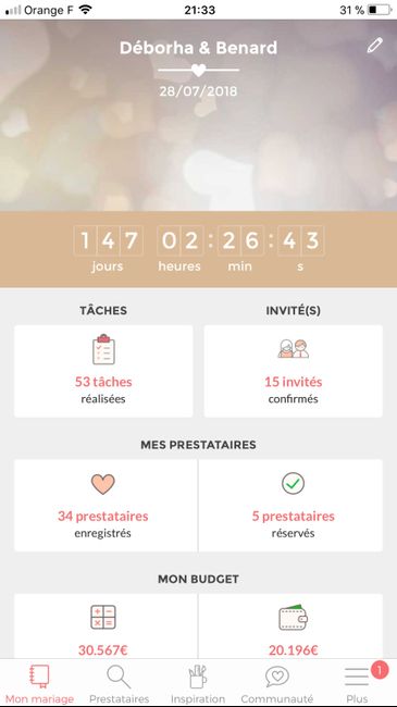 Où en sont vos compteurs Mariages.net ? - 1