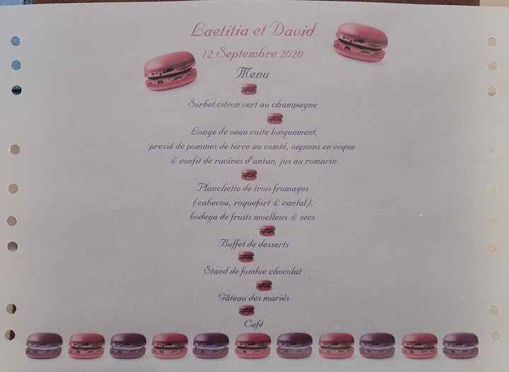 Menus datés... de notre date initiale - 1