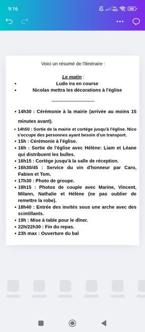 Organisation mariage - 1