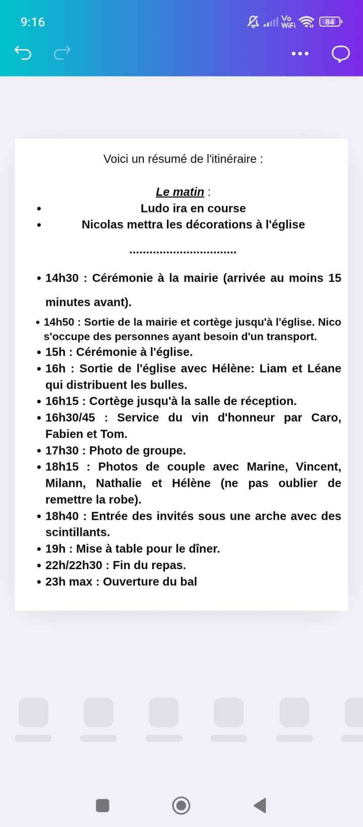 Organisation mariage - 1