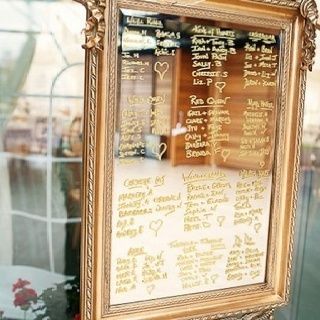 Menu sur un miroir comme ça