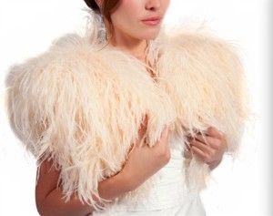 Bolero en plume d'autruche