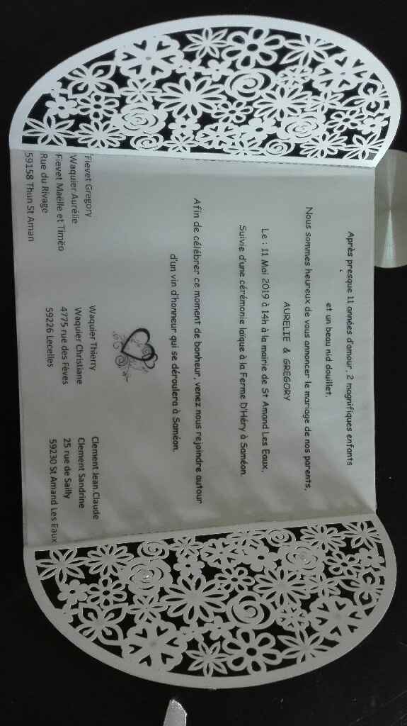 Faire part en cours de creation - 2