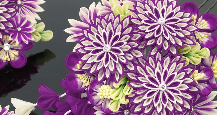 Idées diy : les fleurs kanzashi 4