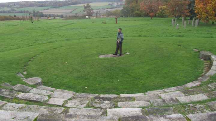 Vue en hauteur sur le dernier gradin