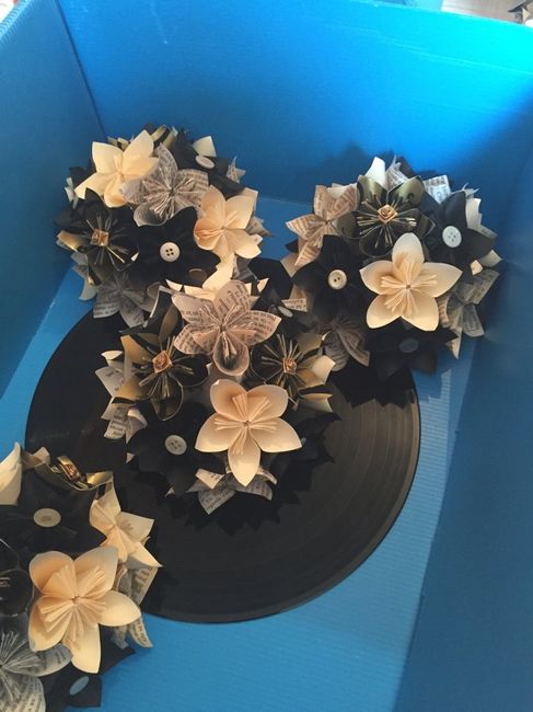 Centre de table vinyl et origami - 3