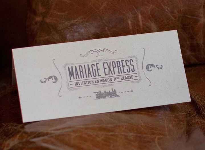 Faire part train vintage