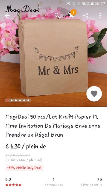  Aide pr retrouver sachet kraft Mr&mrs sur aliexpress - 1