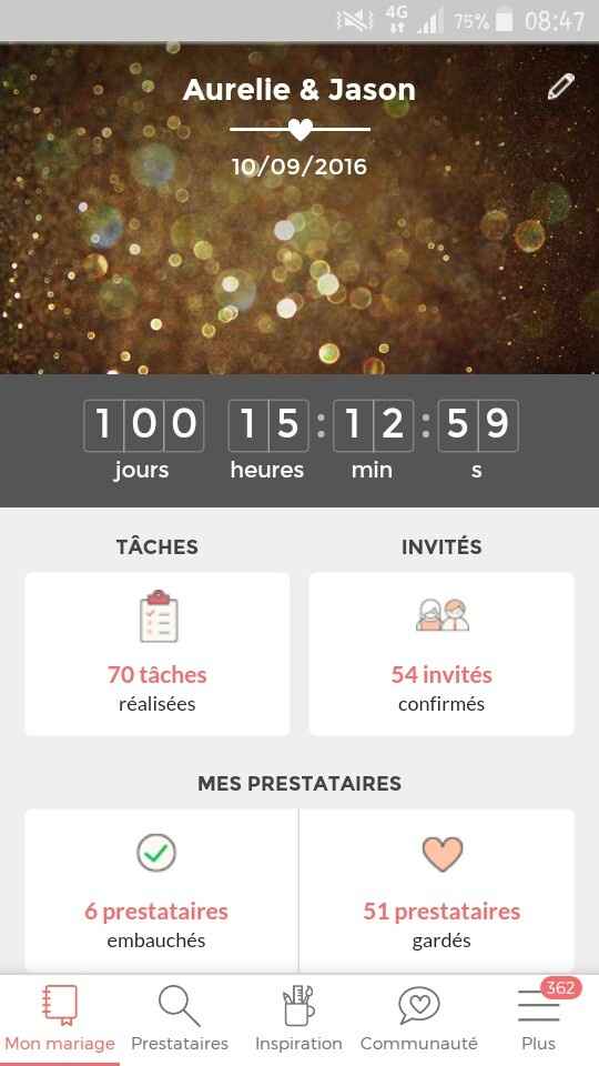 Oú en sont vos compteurs Mariages.net ? - 1