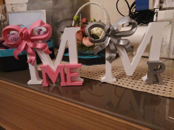 Les petits tags qui seront dans le grand bouquet, devant nous, à nôtre table