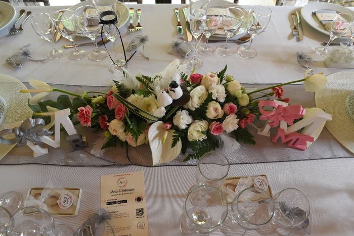 Les tables - Centre table d'honneur spéciale dédicace aux mariés